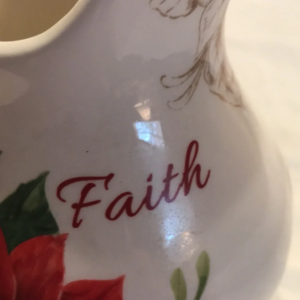 Vintage Christmas poinsettia pitcher